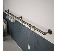 Rothley Antique Brass Adjustable Easy Fit Kitchen Utensil Rail Kit 100cm in Bronze Rothley Bronze