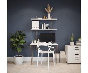 Rothley Antique Brass Desk & Twin Slot Shelving Kit