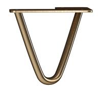 Rothley Antique Brass Effect Hairpin Furniture Leg (H)100mm