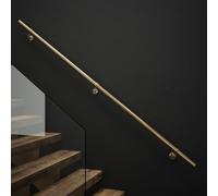 Rothley Antique Brass Stair Hand Rail Kit 2.4M - Internal Staircase Steel Banniser