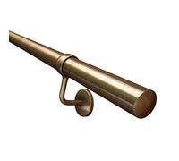 Rothley Antique Brass Steel Antique Brass Effect Rounded Handrail Kit, (L)3.6M