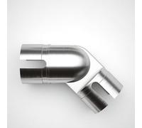 Rothley Bannister Staircase Handrail Adjustable Elbow Connector 40mm Diameter in Brushed - Diecast Fitting for Home Interior Stair Rails