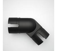 Rothley Bannister Staircase Handrail Adjustable Elbow Connector 40mm Diameter in Matt Black - Diecast Fitting for Home Interior Stair Rails