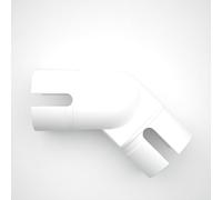 Rothley Bannister Staircase Handrail Adjustable Elbow Connector 40mm Diameter in Matt White - Diecast Fitting for Home Interior Stair Rails