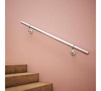 Rothley Brushed Stair Hand Rail Kit 1.2M - Internal Staircase Steel Banniser, KDP1200