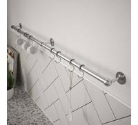Rothley Brushed Steel Brass Adjustable Easy Fit Kitchen Utensil Rail Kit 100cm in Silver Rothley Silver