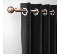 ROTHLEY Curtain Rods for Windows 28 to 48 Inch Copper Curtain Rod 1 Inch Diameter Decorative Curtain Rod Adjustable Drapery Rod Heavy Duty Window Curtain Rod Klick Fit Curtain Pole Kit-Orb Finial