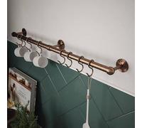Rothley Easy-Fit Kitchen Utensil Rail Kit 60cm in Antique Copper - Stainless Steel Wall Mount Hanging Storage for Cups, Mugs and Cooking Utensils