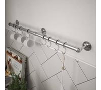 Rothley Easy-Fit Kitchen Utensil Rail Kit 60cm in Brushed Steel - Stainless Steel Wall Mount Hanging Storage for Cups, Mugs and Cooking Utensils