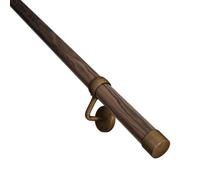 Rothley Ebony Metal & Wood Antique Brass Effect Rounded Handrail Kit, (L)3.6M (D)40mm
