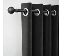 Rothley Extendable Klick Fit Curtain Pole Kit 125Cm To 216Cm Matt Black Easy Fit And Adjustable