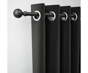 Rothley Extendable Klick Fit Curtain Pole Kit 125Cm To 216Cm Matt Black Easy Fit And Adjustable