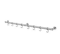 ROTHLEY Hanging Pot Rack Hanger: 39.4 Inch Stainless Steel Pot and Pan Hanger Pot Rack Wall Mounted Hanging Pots and Pans Rack Pot Hangers for Kitchen Wall Kitchen Rail with Hooks (Brushed)