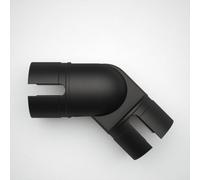 Rothley Matt Black Bannister Staircase Handrail Adjustable Elbow (Diam) 40mm