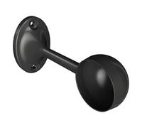 Rothley Matt Black Zinc Alloy Rail End Bracket (Dia)25mm