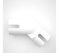 Rothley Matt White Modern Adjustable Bannister Staircase Handrail Elbow 40mm Rothley White