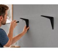 Rothley Pair Of London Brackets 200mm X 250mm Matt Black Free Delivery