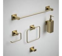 Rothley Satin Brass Square 5Pc Bathroom Accessories Set