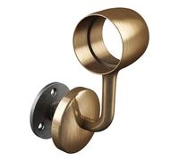 Rothley Staircase Handrail Connecting Wall Bracket 40mm Diameter in Antique Brass - Fitting with Covered Fixings for Home Interior Stair Rails