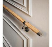 Rothley Wooden Handrail Kits / Red Oak - Brushed Silver