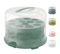 Rotho 1046005092 Fresh Cake Bell Tall with Trays, Food-Safe Plastic (PP) BPA-Free, Turquoise/Transparent, Polypropylene