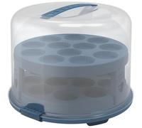 Rotho 1046006161 Fresh Cake Bell Tall with Trays, Food-Grade Plastic (PP), BPA-Free, Blue/Transparent