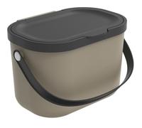 Rotho Albula 1054607422 Compost Bin 3.2 L with Lid and Plastic Handle, Brown