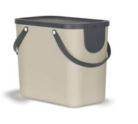 Rotho, Albula, Waste separation system 25l for the kitchen, Plastic (PP) BPA-free, brown/anthracite, 25l (40,0 x 23,5 x 34,0 cm)