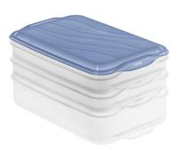 Rotho Aufschnittbox Stacking Boxes Storage Container Horizon Blue 3er Set
