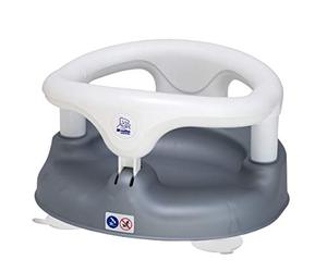 Rotho Babydesign Bath Seat, With hinged ring and child safety lock, 7-16 months, Up to 13 kg, BPA-, 35 x 31.3 x 22 cm, Pearl Silver/White