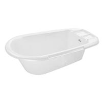 Rotho Babydesign Bath Tub, With Drain Plug, 0-12 Months, Bella Bambina, White, 200200001