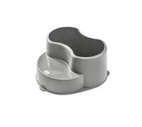 Rotho Babydesign Children's Stool Step Stool TOP Recycled (Plastic) Grey | Children's Step Ladder, Non-Slip Surface on Both Steps, Grey Children's Stool, Raised Stand for Toilet Training