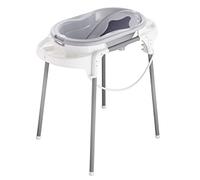Rotho Babydesign TOP Bath Station , With Baby Bath, Bath Stand, Bath Insert and Drain Hose, 0-12 months, Stone Grey, 21042 0286 01