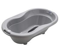 Rotho Babydesign Top Bath Tub, with Anti-Slip Mat and Drain Plug, 0-12 Months, Stone Grey, 20001 0286