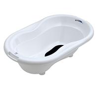 Rotho Babydesign TOP Bath tub, with Anti-Slip Mat and Drain Plug, 0-12 Months, TOP, White, 200010001
