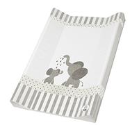Rotho Babydesign Wedge Changing Mat From 0 Months, Modern Elephants, Bella Bambina, White/Gray, 50 x 70 cm, 20099 0001 CG