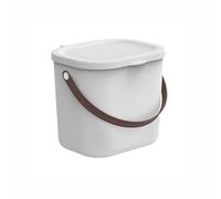 Rotho Babydesign Yuma Mini Diaper Pail - Diaper Pail Made from Recycled Plastic, hygienic & Environmentally Friendly - with lid & Carrying Handle, White, 6 liters