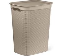 Rotho Brisen laundry basket 50l with lid and 2 handles, plastic (PP) BPA-free, cappuccino, 50l