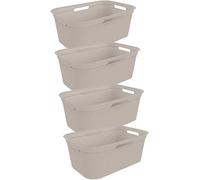 Rotho, Brisen, Set of 4 laundry basket 41 l, Plastic (PP) BPA-free, beige, 4 x 40l (59,6 x 39,6 x 31,3 cm)