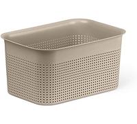 Rotho, Brisen, Storage box 4,5 l with perforated pattern, Plastic (PP) BPA-free, cappuccino, 4,5l (26,2 x 18,0 x 13,0 cm)
