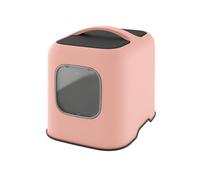 ROTHO Maison toilette pour chat - 51 x 39 x 40 cm - Bac a litiere - Rose