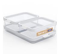 Rotho CAUMA 3-Piece Airtight Food Storage Containers - Stackable Kitchen