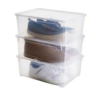 Rotho, Clear, Set of 3 storage boxes 10l with lid, Plastic (PP) BPA-free, transparent, 3 x 10l (36,0 x 26,0 x 22,0 cm)