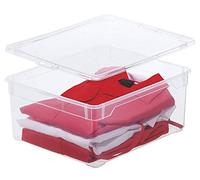 Rotho, Clear, Storage box 18 l with lid, Plastic (PP) BPA-free, transparent, 18l (40,0 x 33,5 x 17,0 cm)
