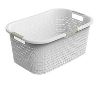 Rotho Country Laundry Basket Plastic (PP) BPA-Free White 40 L, 40l (58 x 38,9 x 25,1 cm)