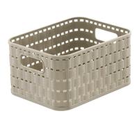 Rotho, Country, Storage basket 2 l in rattan-look A6, Plastic (PP) BPA-free, cappuccino, A6/2l (18,3 x 13,7 x 9,8 cm)