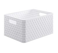 Rotho, Country, Storage box 18 l in rattan-look A4, Plastic (PP) BPA-free, white, A4/18l (36,8 x 27,8 x 19,1 cm)