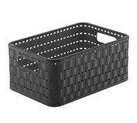 Rotho, Country, Storage box 4l in rattan-look, Plastic (PP) BPA-, anthracite, A6+/4l (23,7 x 15,8 x 10,8 cm)