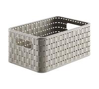 Rotho, Country, Storage box 6 l in rattan-look A5, Plastic (PP) BPA-, cappuccino, A5/6l (28,0 x 18,5 x 12,6 cm)