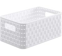 Rotho, Country, Storage box 6 l in rattan-look A5, Plastic (PP) BPA white, A5/6l (28,0 x 18,5 x 12,6 cm)
